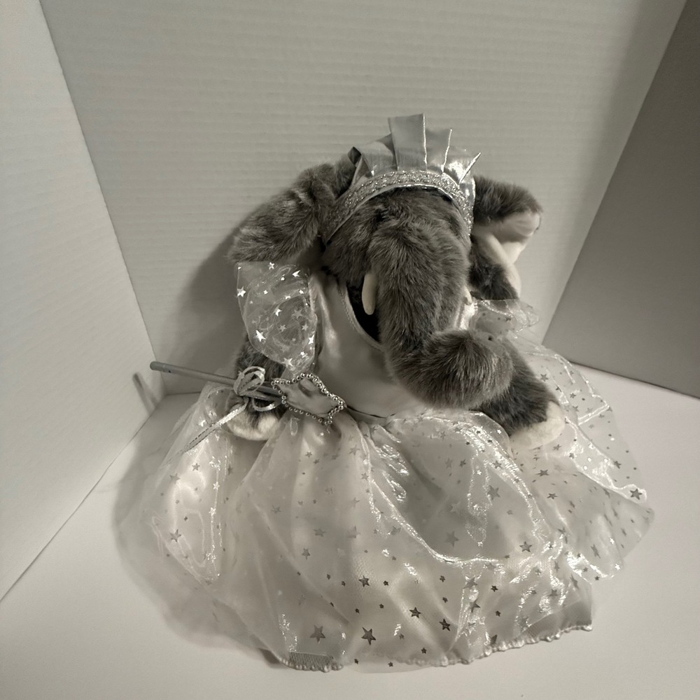 Build A Bear Elephant Plush Fairy Princess Costume Crown Wand Stuffed Animal